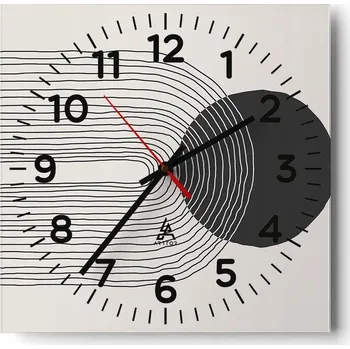 Hodiny Kuchyňské nástěnné hodiny 30x30 Abstrakce Skleněné hodiny do obýváku Moderní Tiché