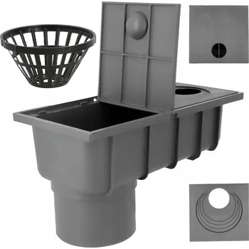 Kanalizační potrubí ODVODŇOVACÍ VPUST ČISTÍCÍ KUS REVIZNÍ ŠACHTA SPODNÍ Ø 110 ŠEDÁ DAMIX