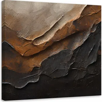 Obraz OBRAZ Abstrakce textura hnědá 3D NA PLÁTNĚ 40x40