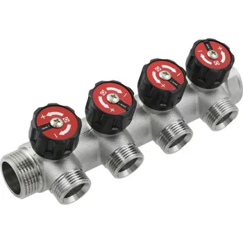 Instalatérský materiál Sanitární rozdělovač 1"x3/4", 4-CESTNÝ