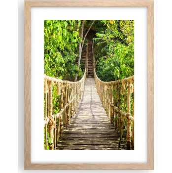 Obraz Obraz plakát v rámu světlý dub do obýváku 30x40 džungle plakáty na zeď