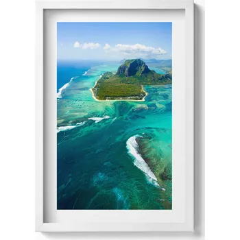 Obraz Dekorativní nástěnný obraz do pokoje Tyrkysový oceán z ptačí perspektivy 40x60 cm