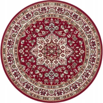 Koberec Červený kulatý koberec, orientální vzor, 160 cm