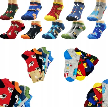 Pánské oblečení SADA 10 PÁRŮ KOTNÍKOVÉ PONOŽKY Pánské bavlněné ponožky FUNNY vel. 40-43