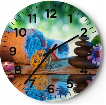 Hodiny Kuchyňské nástěnné hodiny 30x30 Spa Moderní skleněné hodiny Tichý obývací pokoj
