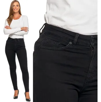 Dámské džíny Džíny Moraj černé úzké nohavice vysoký pas velikost 44