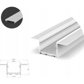 LED osvětlení LED PROFIL ZAPUŠTĚNÝ 1M BÍLÝ + MLÉČNÝ KRYT C7
