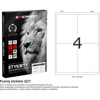 Samolepící etiketa Samolepicí etikety A4, 100 listů, EMERSON, 97 x 140 mm