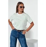 Dámské zeleno-bílé pruhované tričko RILANT RY2563 Velikost: L