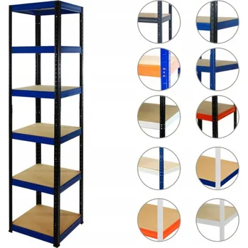 Dílenský regál Kovový skladový regál Wamar 213 x 50 x 50 cm, nosnost až 175 kg na polici