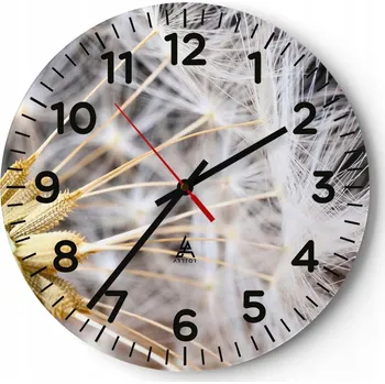 Hodiny Kuchyňské nástěnné hodiny 30x30 Květina Moderní skleněné hodiny do obýváku Tiché