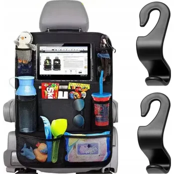 autokoberec ORGANIZER NA OPARCIE FOTEL DO AUTA, OCHRANNÝ KRYT + 2 HÁČKY