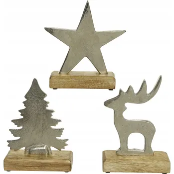 Vánoce Vánoční figurka dekorace ozdoba stojící stříbro