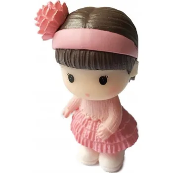 Panenka Holčička s růžovou čelenkou a růžovou kytičkou