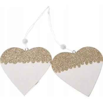 Přívěsek Eko ZÁVĚSKA DŘEVĚNÁ SRDCE 6,5x7,8cm 2KS