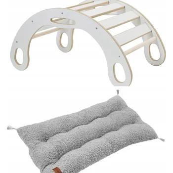 Dětská houpačka Houpačka Baby-Raj bílé s polštářem boucle