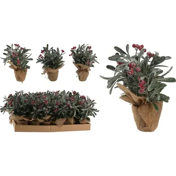 umělá květina UMĚLÁ ROSTLINA ČERVENÉ BOBULE V JUTĚ 23CM