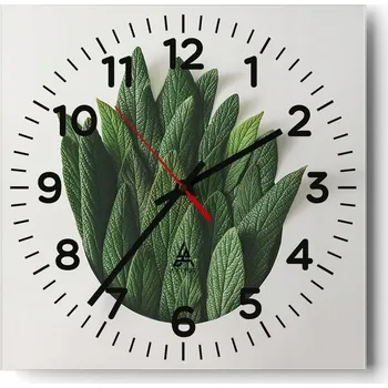 Hodiny Nástěnné hodiny do obýváku 40x40 Šalvěj Bezhluké hodiny na skle Tiché