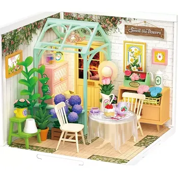 3D puzzle RoboTime Miniatura domečku Posezení s čajem v kvetoucí zahradě