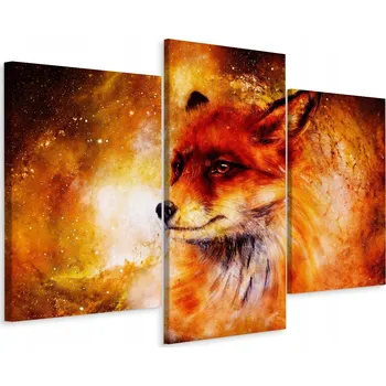 Obraz Obraz Tryptych LIŠKA na Pozadí Hvězd Příroda 3D 60x40