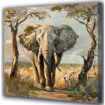 Obraz Moderní Obrazy na Plátně do Předsíně Cesta slona 60x60 cm