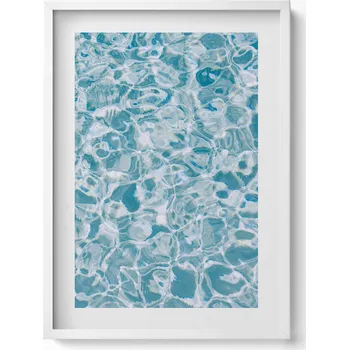 Obraz Obraz na zeď v bílém rámu: Modrá průzračná vodní hladina 50x70 cm