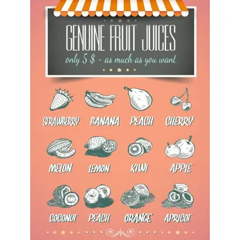 Obraz Cedule Genuine Fruit Juices