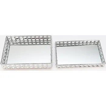 Obdélníkový zrcadlový tác ve stylu Glamour XL