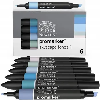 Sada fixů Winsor & Newton ProMarker – odstíny oblohy (skyscape tones) – 6 ks