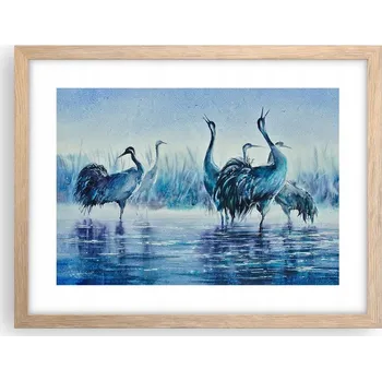 Obraz Obraz plakát v rámu světlý dub do obýváku 40x30 ptáci foto plakáty na zeď