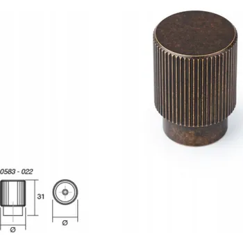 Nábytkové kování Nábytková úchytka VIEFE ARPA 0583, rozteč 0, délka 22, rustikální mosaz