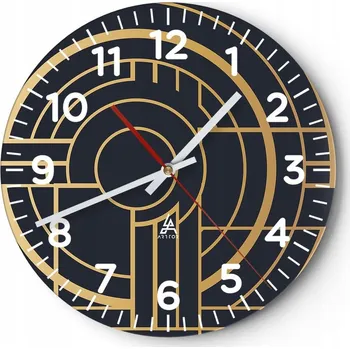 Hodiny Kuchyňské nástěnné hodiny 30x30 Abstrakce Moderní skleněné hodiny Tiché