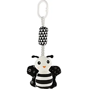 Kontrastní chrastítko na postýlku/kočárek včelka, 30cm - černobílý