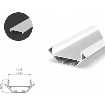 LED osvětlení LED profil ÚHLOVÝ 2M BÍLÝ + MLÉČNÝ KRYT C7
