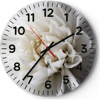 Hodiny Kuchyňské nástěnné hodiny 30x30 Květina Moderní skleněné hodiny do obýváku Tiché