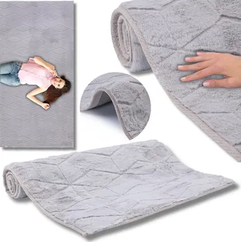 Koberec KOBEREC BĚHOUN PLYŠOVÝ RABBIT MĚKOUČKÝ DEKORAČNÍ SOFT 70x140CM ŠEDÝ