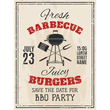 Obraz Cedule Barbecue Burgers Party 4