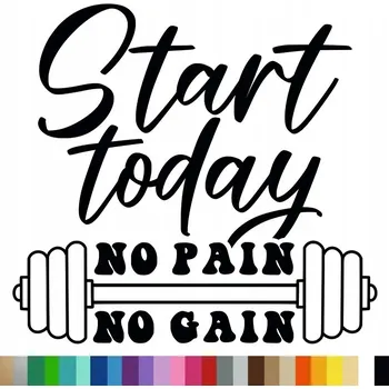 Samolepící dekorace Samolepka na stěnu Citát NO PAIN NO GAIN 94x100 cm