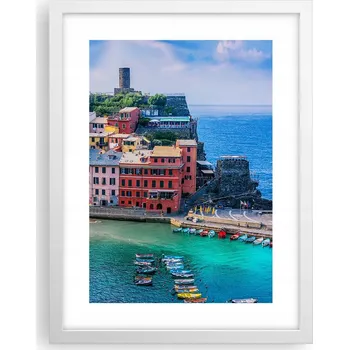 Obraz Obraz plakát v bílém rámu do obýváku 30x40 Ligurie foto plakáty na zeď