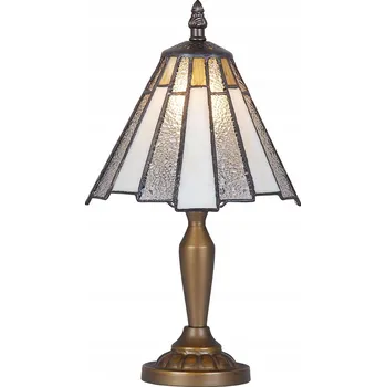 Lampička Stylová stolní lampa TIFFANY hnědá s vitrážovým stínidlem