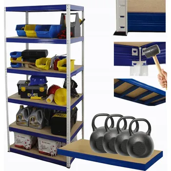 Dílenský regál Kovový regál skladový garážový HELIOS HWN 196x075x35 6x400kg