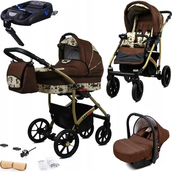 Kočárek Kočárek 4v1 BabyLux LARGO: sportovní kočárek, hluboká korba, autosedačka, základna ISOFIX