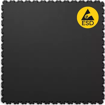 Rohožka Černá plastová (PVC) zátěžová dlažba Fortelock XL ESD (hadí kůže) - délka 65,3 cm, šířka 65,3 cm, výška 0,4 cm