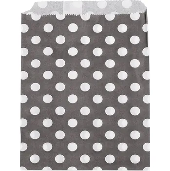Dárková taška Papírový sáček chevron, puntík 13x17 cm, barva 2 bílo-černá puntíky