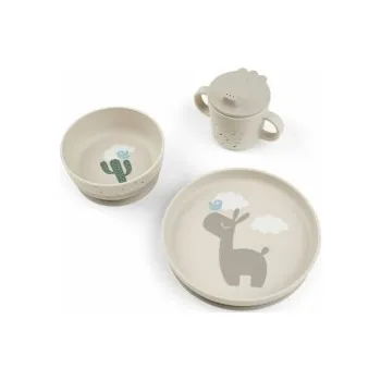 dětská jídelní sada Done by Deer Foodie První jídelní set Lalee - Pískový