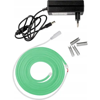 LED páska NEON LED FLEX voděodolný flexibilní set se zdrojem zelený 2m