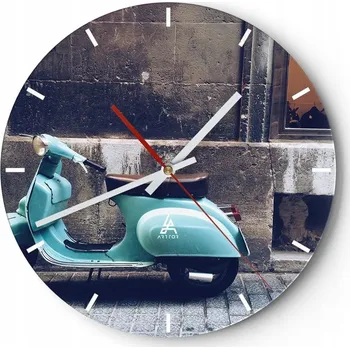 Hodiny Nástěnné hodiny do kuchyně 30x30 Itálie Skleněné hodiny do obýváku Loft Tiché