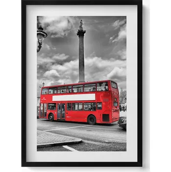 Obraz Dekorativní nástěnný obraz v rámu s grafikou Londýnský den 50x70 cm