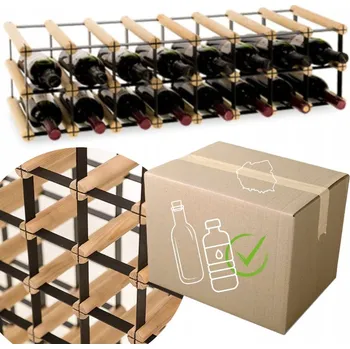 Stojan na víno Modulární borový regál na víno RW-8-8X2-16 na 16 lahví