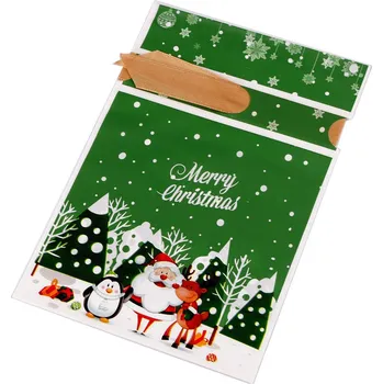 Vánoční dekorace Sáček s atlasovou stuhou vánoční 15x23 cm Varianta: 4 zelená, Balení: 5 ks